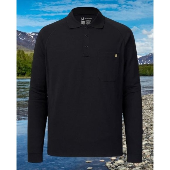 LIGHTBARE Performance Polo Shirt Quick Dry Hiking MEDIUM Fishing Golf UPF 50 NWT - Picture 1 of 7